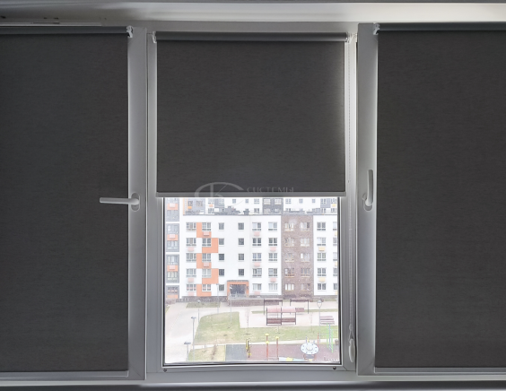 Портфолио свободновисящие рулонные шторы